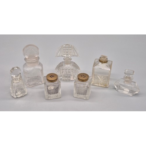 41 - A Selection of antique and vintage perfume/ scent bottles; Cut crystal and glass.