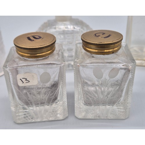 41 - A Selection of antique and vintage perfume/ scent bottles; Cut crystal and glass.