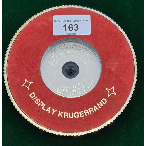 163 - Large Shop Display Krugerrand coin. Made by Sandhill [Bullion] Ltd. [13cm diameter]