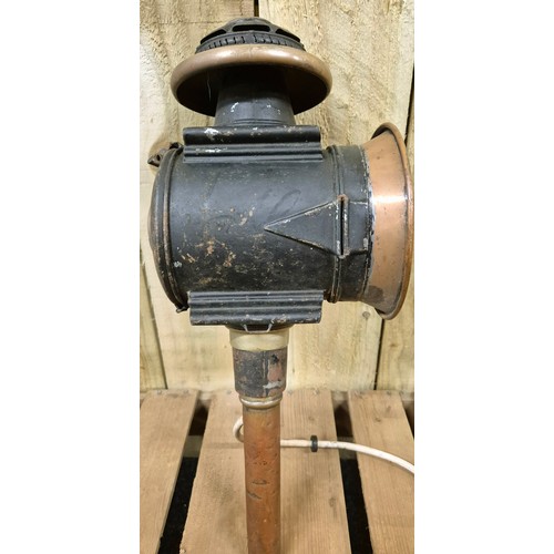 228 - 19th century coach lantern- converted to electric. [48cm length]