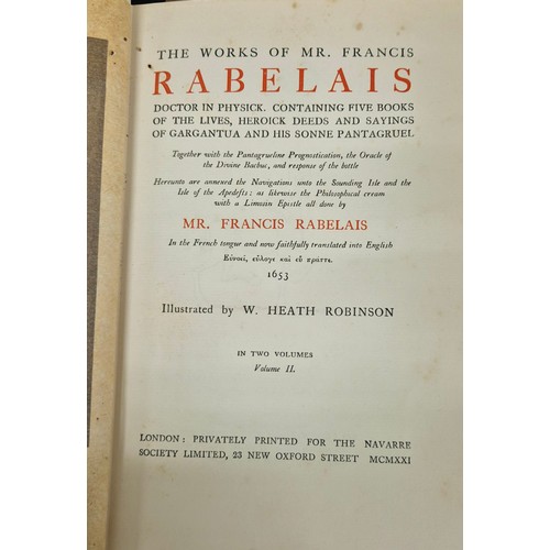 255 - Two Volumes Rabelais, Francis The Works of Mr. Francis Rabelais...Illustrated by W. Heath Robinson. ... 