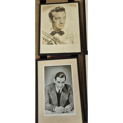 229 - A Selection of framed musician photographs- some signed.