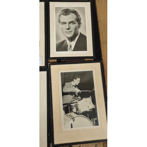 229 - A Selection of framed musician photographs- some signed.