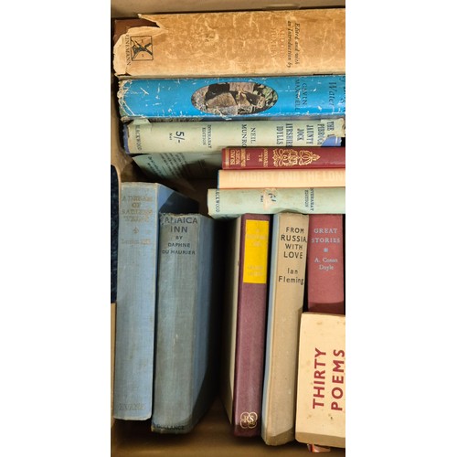 235 - A Crate of mixed genre books; R.L.Stevenson- New Arabian Nights, The Strange Case of Dr. Jekyll and ... 