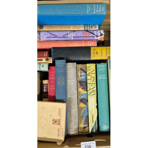 235 - A Crate of mixed genre books; R.L.Stevenson- New Arabian Nights, The Strange Case of Dr. Jekyll and ... 