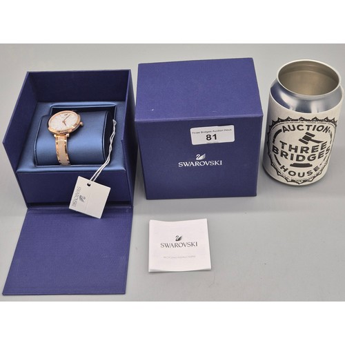 81 - Boxed ladies Swarovski crystal watch.