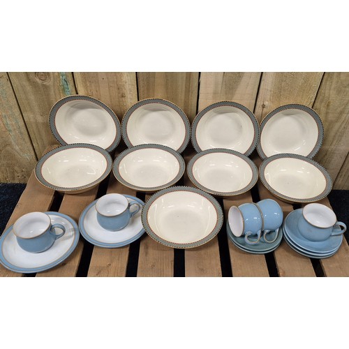 352 - A Collection of Mid Century Denby Studio pottery tea ware together with hard case trunk