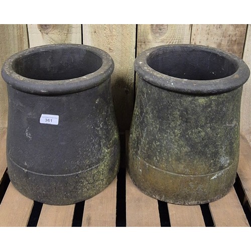 361 - Pair of small chimney pots. [30cm high]