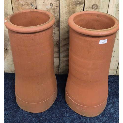 362 - Pair of Terracotta chimney pots. [60cm high]