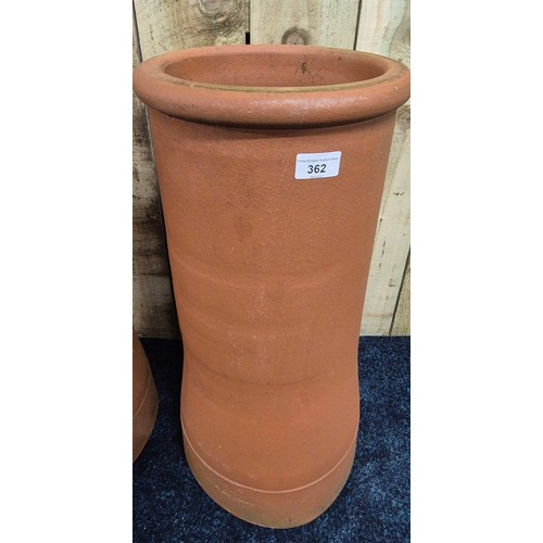 362 - Pair of Terracotta chimney pots. [60cm high]