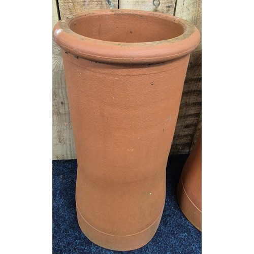 362 - Pair of Terracotta chimney pots. [60cm high]