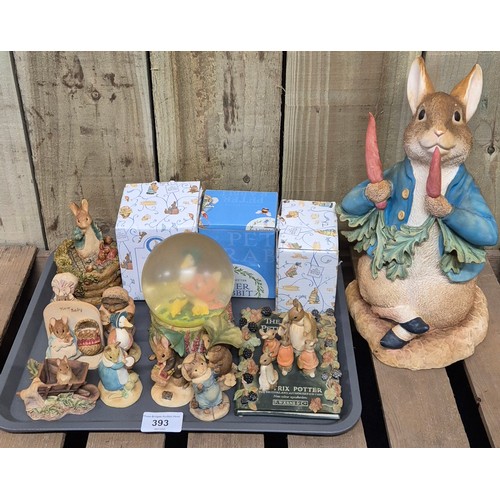 393 - A Collection of Border Fine Arts Peter Rabbit Figures; Large Peter Rabbit Display figure, The Tales ... 