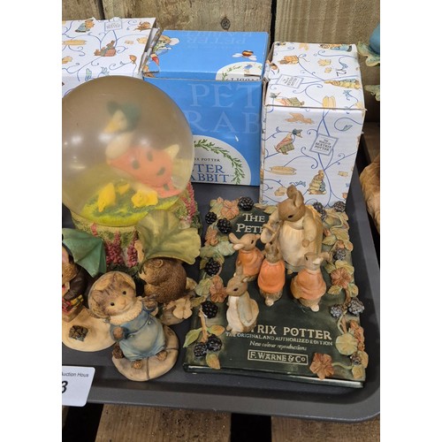 393 - A Collection of Border Fine Arts Peter Rabbit Figures; Large Peter Rabbit Display figure, The Tales ... 