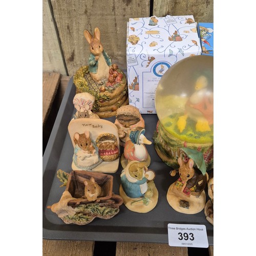 393 - A Collection of Border Fine Arts Peter Rabbit Figures; Large Peter Rabbit Display figure, The Tales ... 