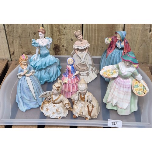 392 - A Collection of Porcelain Figures; Royal Doulton Lady Charmian HN1948, Biddy HN1513, Daffy Down Dill... 