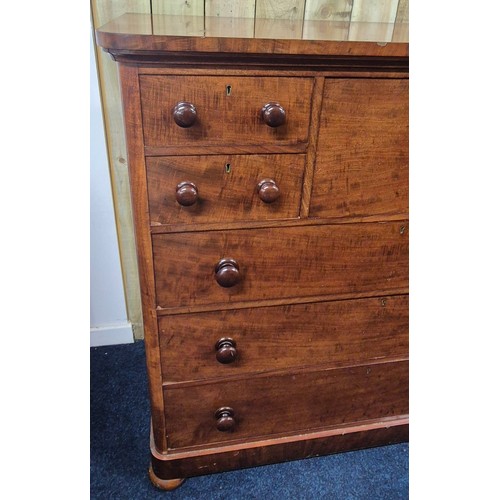 219 - 19th century Scottish Mahogany five over three chest of drawers on bun supports [129x129x54cm]