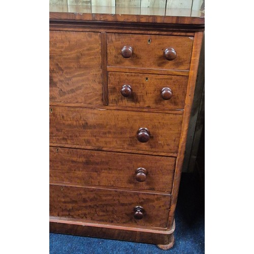 219 - 19th century Scottish Mahogany five over three chest of drawers on bun supports [129x129x54cm]