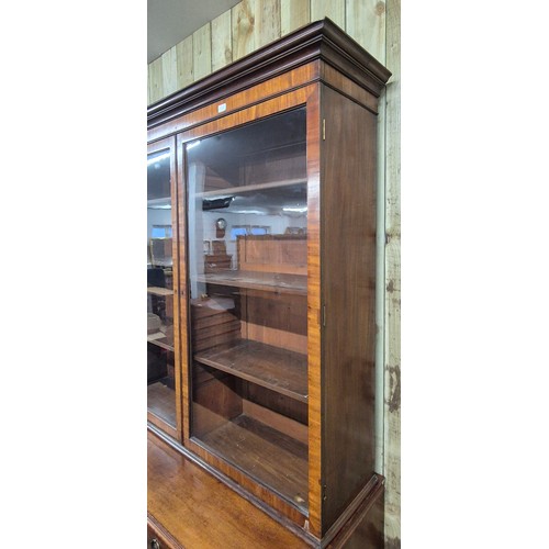 217 - Large 19th century mahogany Secretaire bookcase [242x140x60cm]