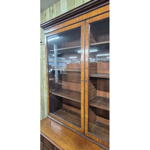 217 - Large 19th century mahogany Secretaire bookcase [242x140x60cm]