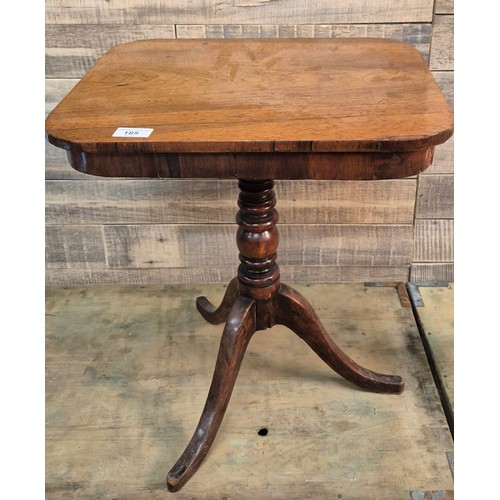 185 - 18th century walnut small side table. Raised on a turned column with three outswept legs. Together w... 