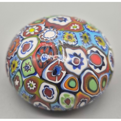 178 - Three vintage Millefiori art glass paperweights.