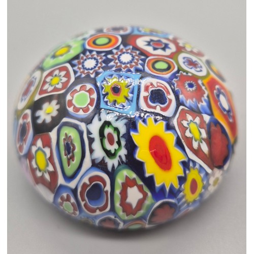 178 - Three vintage Millefiori art glass paperweights.