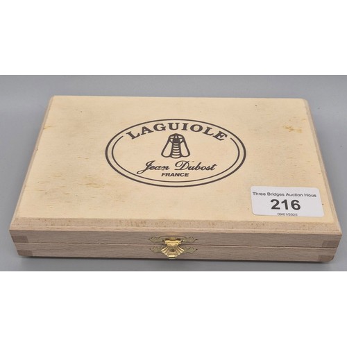 216 - Boxed Set of four Laguiole Jean Dubost Cheese knives.