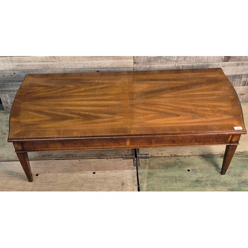 180 - Reproduction of a 19th century mahogany lounge coffee table. Raised on square tapered legs. [39x122x... 