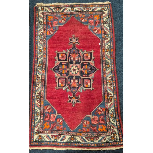 401 - Persian hand knotted Red ground Rug [185x101cm]