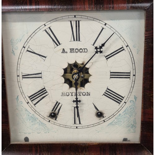 340 - 19th century A.Hood Royston wall clock with pendulum & weights