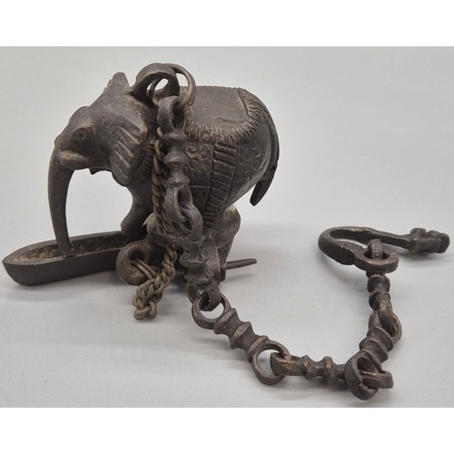 106 - Indian bronze elephant shaped hanging burner.