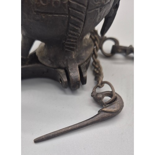 106 - Indian bronze elephant shaped hanging burner.