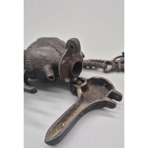 106 - Indian bronze elephant shaped hanging burner.