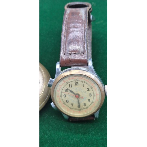 14 - Vintage military style gent's wristwatch. Swiss Emperor 17 jewels Incabloc wristwatch and two pocket... 