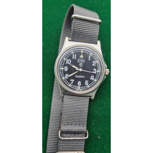 11 - Military CWC Quartz watch. Details engraved to back plate.