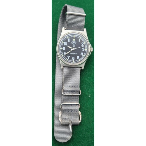 11 - Military CWC Quartz watch. Details engraved to back plate.