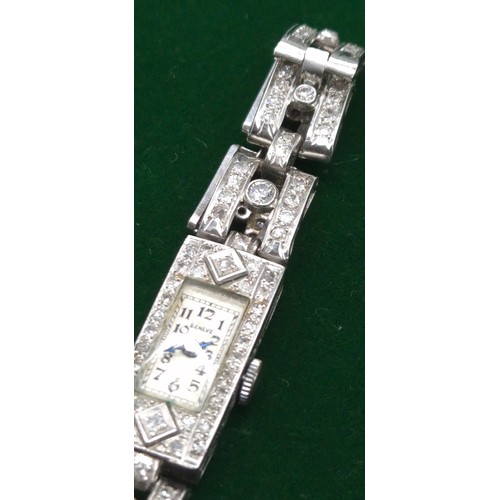 5 - Vintage 1920's Art Deco inspired Platinum and diamond ladies cocktail watch. Approx 1ct diamonds- ro... 