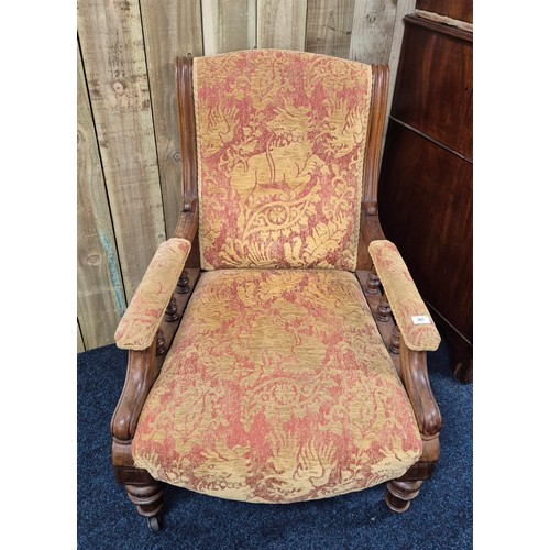 387 - 19th century fireside arm chair.