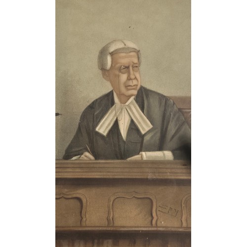 465 - Three Antique Vanity fair Coloured prints. Depicting various Barristers.