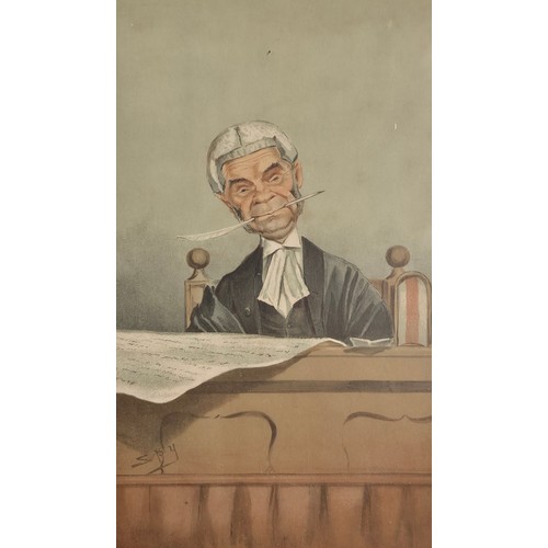 465 - Three Antique Vanity fair Coloured prints. Depicting various Barristers.