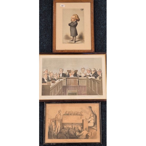 467 - A Lot of three antique Vanity Fair coloured prints; Coloured engraving titled 