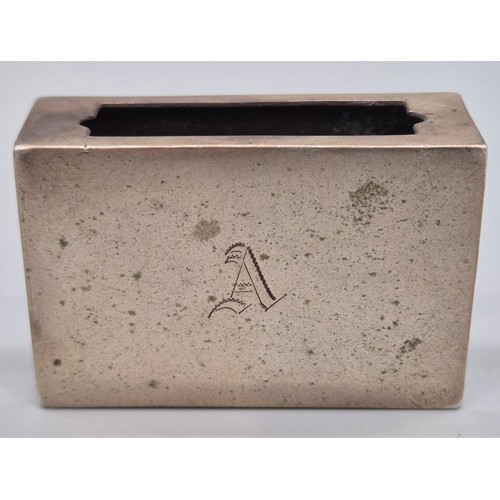 44 - 800 grade silver match box holder [44.15grams] [2x6x4cm]