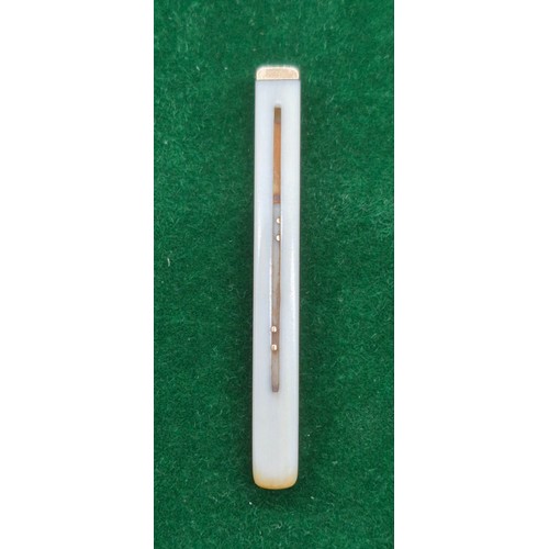 38 - Antique Palmer- Inventor 9ct yellow gold and bone toothpick. [7.5cm length]