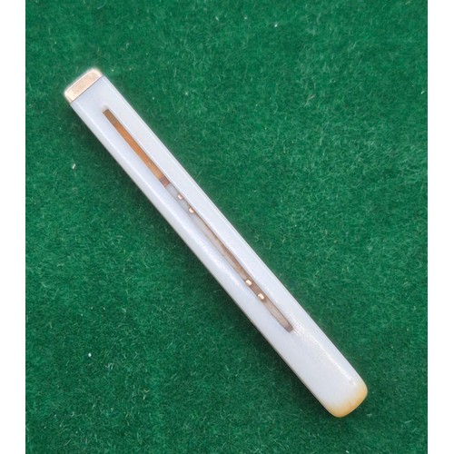 38 - Antique Palmer- Inventor 9ct yellow gold and bone toothpick. [7.5cm length]