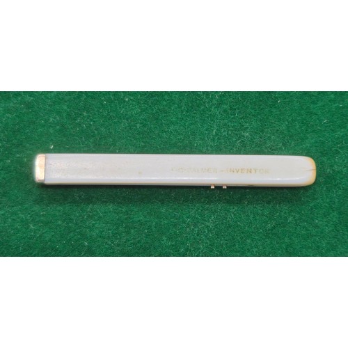 38 - Antique Palmer- Inventor 9ct yellow gold and bone toothpick. [7.5cm length]