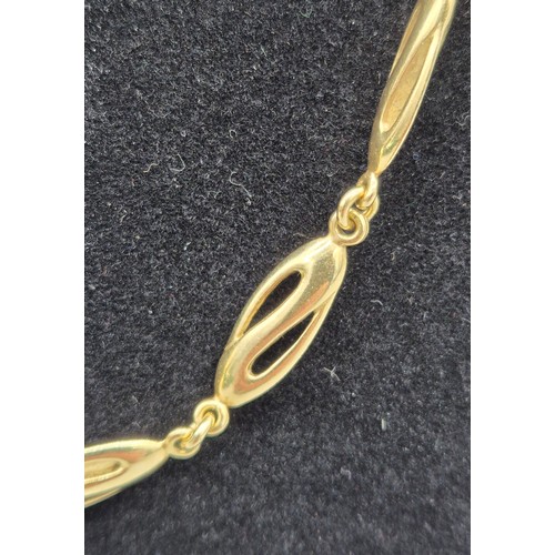 63 - 18ct yellow gold unusual linked necklace. [56cm length][47.73Grams]