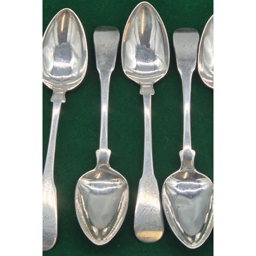 99 - A Collection of eleven Georgian Glasgow & London Silver Spoons with markers mark [WR] [189.92grams]