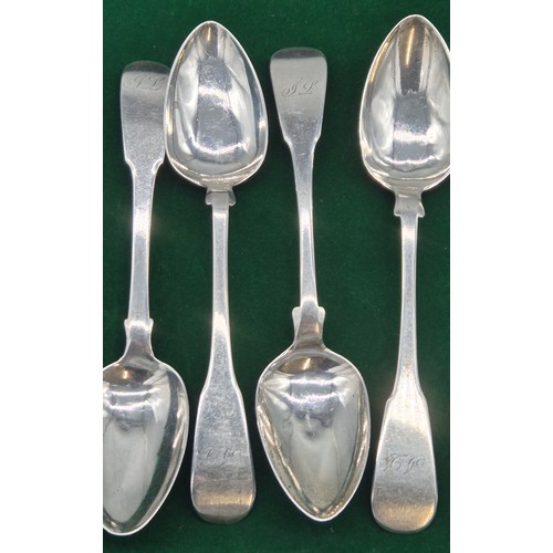 99 - A Collection of eleven Georgian Glasgow & London Silver Spoons with markers mark [WR] [189.92grams]