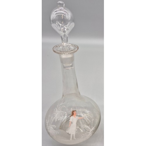 102 - Holmegaard Denmark smoked kluk kluk glass decanter together with hand blown Victorian Mary Gregory g... 