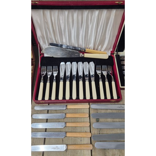 113 - A Collection of Boxed Silver plated Cutlery; Silver plated Fish knives & fork sets & other cutlery